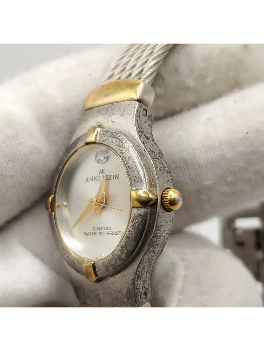 Anne Klein Diamond Watch Women 23mm Two-Tone New Battery